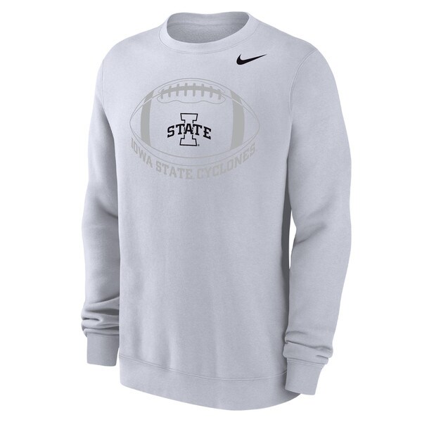 Nike I-State Football WO25 White Crewneck Sweatshirt